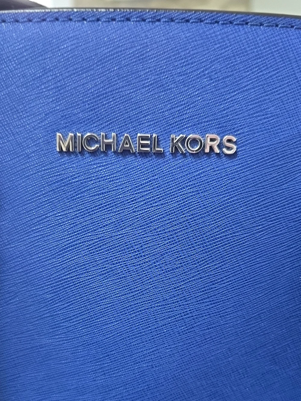 Michael Kors Royal Blue and Black Saffiano Satchel